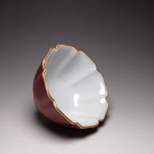 Load image into Gallery viewer, 100ml Red Ruyao Hibiscus Teacup 汝窑霁红葵口杯