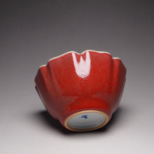 Load image into Gallery viewer, 100ml Red Ruyao Hibiscus Teacup 汝窑霁红葵口杯