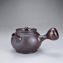 Load image into Gallery viewer, Wood Fired Dark Ash Side Handle Nixing Teapot by Li Wenxin 李文新柴烧侧把壶 100ml