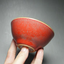 Load image into Gallery viewer, Red Ruyao Chicken Heart Teacup 汝窑霁红鸡心杯 100ml