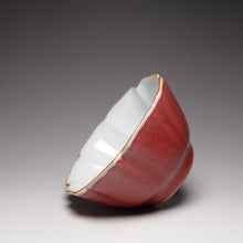Load image into Gallery viewer, 100ml Red Ruyao Hibiscus Teacup 汝窑霁红葵口杯