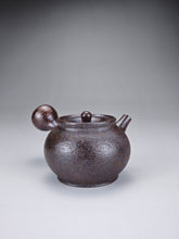 Load image into Gallery viewer, Wood Fired Dark Ash Side Handle Nixing Teapot by Li Wenxin 李文新柴烧侧把壶 100ml