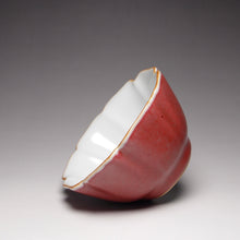 Load image into Gallery viewer, 100ml Red Ruyao Hibiscus Teacup 汝窑霁红葵口杯