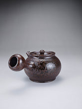 Load image into Gallery viewer, Wood Fired Dark Ash Side Handle Nixing Teapot by Li Wenxin 李文新柴烧侧把壶 100ml