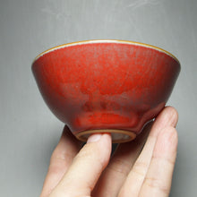 Load image into Gallery viewer, Red Ruyao Chicken Heart Teacup 汝窑霁红鸡心杯 100ml