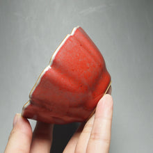Load image into Gallery viewer, 100ml Red Ruyao Hibiscus Teacup 汝窑霁红葵口杯