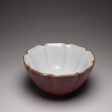 Load image into Gallery viewer, 100ml Red Ruyao Hibiscus Teacup 汝窑霁红葵口杯