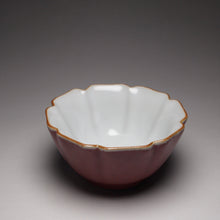 Load image into Gallery viewer, 100ml Red Ruyao Hibiscus Teacup 汝窑霁红葵口杯
