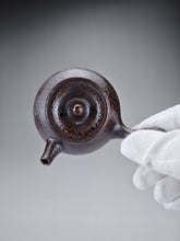 Load image into Gallery viewer, Wood Fired Dark Ash Side Handle Nixing Teapot by Li Wenxin 李文新柴烧侧把壶 100ml