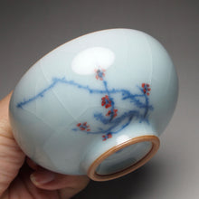Load image into Gallery viewer, 100ml Hand Painted Plum Flower Royal Jade Ruyao Teacup 汝窑御青梅花杯