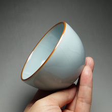 Load image into Gallery viewer, 100ml Chicken Egg Royal Jade Ruyao Teacup 汝窑御青缸杯