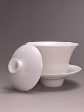 Load image into Gallery viewer, 100ml Little Horseshoe Tianbai Jingdezhen White Porcelain Gaiwan