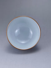 Load image into Gallery viewer, 110ml Qinghua and Youlihong Bird Moon White Ruyao Yashou Teacup 青花釉里红花鸟月白汝窑压手杯