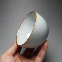 Load image into Gallery viewer, 110ml Moon White Ruyao Cylinder Teacup 汝窑月白缸杯