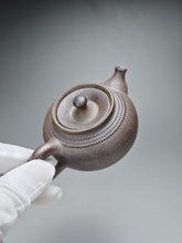 Load image into Gallery viewer, Wood Fired Nixing Teapot with Carving by Li Wenxin 李文新柴烧跳刀 110ml