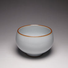 Load image into Gallery viewer, 110ml Moon White Ruyao Round Teacup 汝窑月白圆珠杯