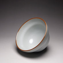 Load image into Gallery viewer, 110ml Moon White Ruyao Zheyao Teacup 月白汝窑折腰杯