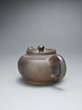 Load image into Gallery viewer, Wood Fired Nixing Teapot with Carving by Li Wenxin 李文新柴烧跳刀 110ml