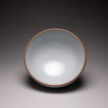 Load image into Gallery viewer, 115ml Qinghua Two Ducks Moon White Ruyao Teacup 青花汝窑芦苇双鸭杯