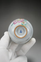 Load image into Gallery viewer, Fencai Hand Painted Flower and Deer Moon White Ruyao Teacup 粉彩花鹿杯 115ml
