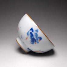 Load image into Gallery viewer, 115ml Qinghua Two Ducks Moon White Ruyao Teacup 青花汝窑芦苇双鸭杯