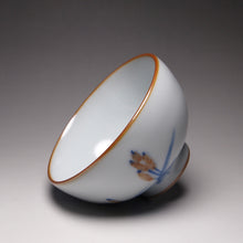 Load image into Gallery viewer, 115ml Qinghua Two Ducks Moon White Ruyao Teacup 青花汝窑芦苇双鸭杯