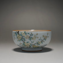 Load image into Gallery viewer, Fencai Hand Painted Blossoms Moon White Ruyao Teacup 粉彩花卉杯 115ml