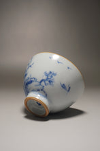 Load image into Gallery viewer, 120ml Qinghua Fishing Boat Moon White Ruyao Teacup 月白汝窑渔舟杯