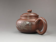 Load image into Gallery viewer, Fanggu Nixing Teapot with Carvings of Blossoms by Li Changquan 黎昌权坭兴仿古带刻 125ml