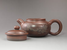 Load image into Gallery viewer, Fanggu Nixing Teapot with Carvings of Blossoms by Li Changquan 黎昌权坭兴仿古带刻 125ml