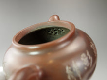 Load image into Gallery viewer, Fanggu Nixing Teapot with Carvings of Blossoms by Li Changquan 黎昌权坭兴仿古带刻 125ml