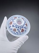 Load image into Gallery viewer, Qinghua Youlihong Fanggu Jingdezhen Porcelain Gaiwan 青花釉里红缠枝花卉盖碗