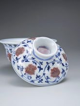 Load image into Gallery viewer, Qinghua Youlihong Fanggu Jingdezhen Porcelain Gaiwan 青花釉里红缠枝花卉盖碗