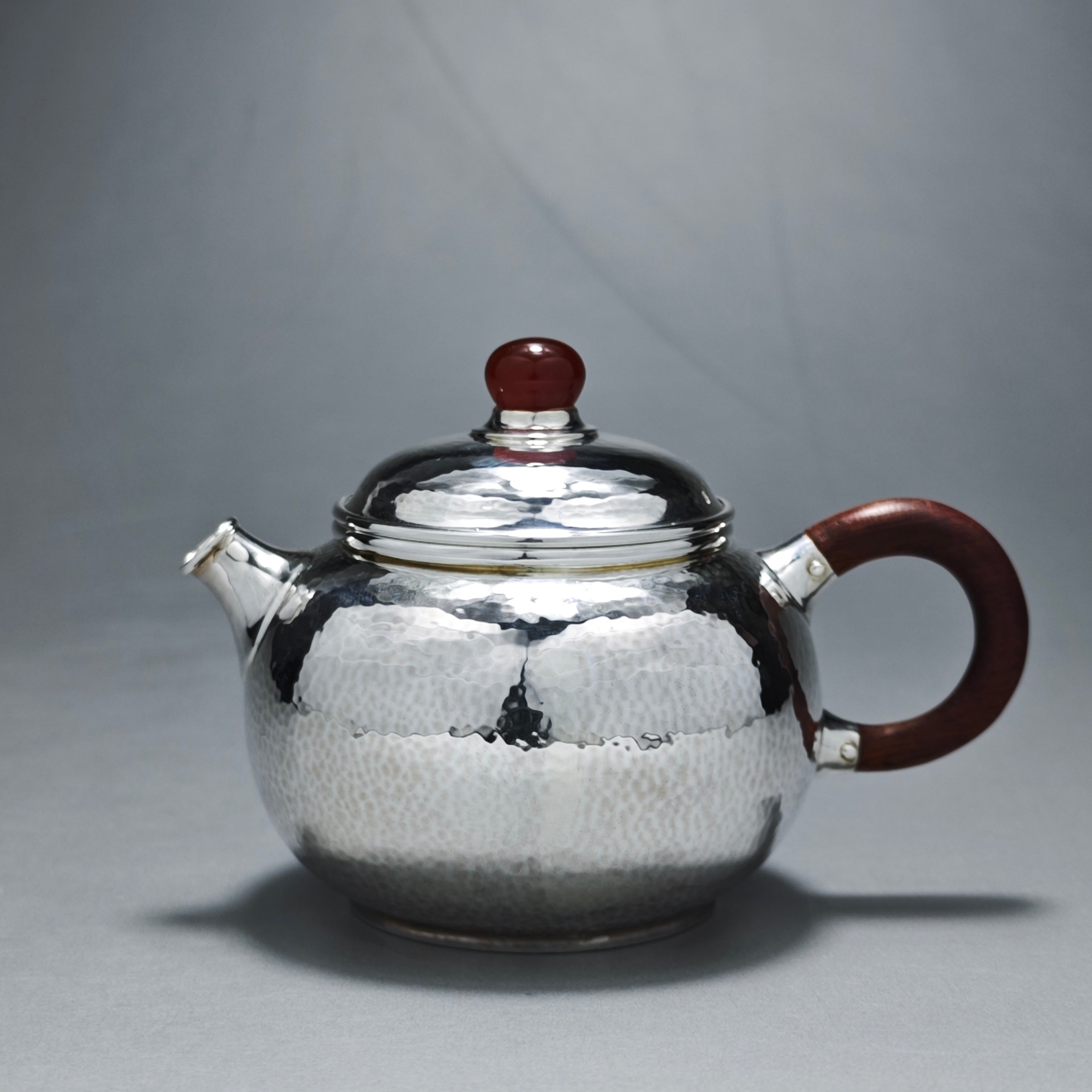 999 Pure Silver Handmade Fanggu Teapot 全手工纯银999仿古壶 130ml