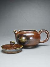 Load image into Gallery viewer, Wood Fired Bian Fanggu Nixing Teapot by Li Wenxin 李文新柴烧扁仿古 135ml