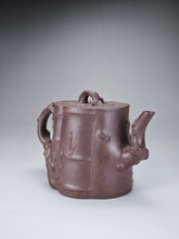 Load image into Gallery viewer, Fully Handmade Dicaoqing Pine Bamboo and Plum Blossom Teapot 全手工底槽清松竹梅树桩 365ml