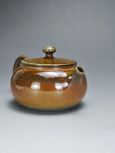 Load image into Gallery viewer, Wood Fired Bian Fanggu Nixing Teapot no.2 by Li Wenxin 李文新柴烧扁仿古 140ml