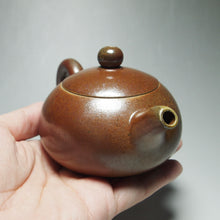 Load image into Gallery viewer, Wood Fired Bian Xishi Nixing Teapot by Li Wenxin 柴烧坭兴扁西施壶 145ml