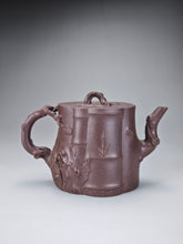 Load image into Gallery viewer, Fully Handmade Dicaoqing Pine Bamboo and Plum Blossom Teapot 全手工底槽清松竹梅树桩 365ml
