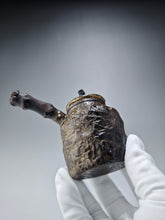 Load image into Gallery viewer, 999 Pure Silver Wabi Sabi Meteorite Series with Gold Plating by Master Hong JinHong 全手工纯银999洪金鸿制大师银侧把壶 175ml