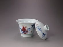 Load image into Gallery viewer, Qinghua Youlihong Jingdezhen Porcelain Gaiwan with Bamboo Motif 青花釉里红盖碗