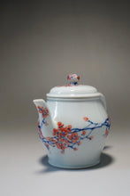 Load image into Gallery viewer, Qinghua Blossoms and Cranes Jingdezhen Fine Porcelain Teapot by Master KuangShi 150ml