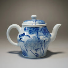 Load image into Gallery viewer, Qinghua Duck and Lotus Jingdezhen Fine Porcelain Teapot by Master KuangShi 150ml