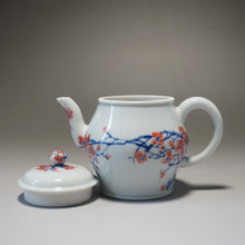 Load image into Gallery viewer, Qinghua Blossoms and Cranes Jingdezhen Fine Porcelain Teapot by Master KuangShi 150ml