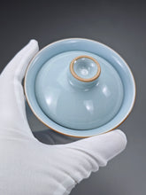 Load image into Gallery viewer, Azure Ruyao Yuanbao Gaiwan 汝窑天青元宝盖碗