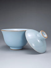 Load image into Gallery viewer, Azure Ruyao Yuanbao Gaiwan 汝窑天青元宝盖碗