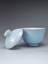 Load image into Gallery viewer, Azure Ruyao Yuanbao Gaiwan 汝窑天青元宝盖碗