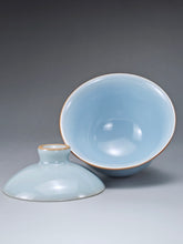 Load image into Gallery viewer, Azure Ruyao Yuanbao Gaiwan 汝窑天青元宝盖碗