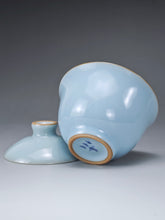 Load image into Gallery viewer, Azure Ruyao Yuanbao Gaiwan 汝窑天青元宝盖碗