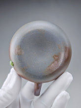 Load image into Gallery viewer, Wood Fired Lao Zini Mellon Yixing Teapot with Ash Glaze Tear 柴烧老紫泥匏瓜 150ml